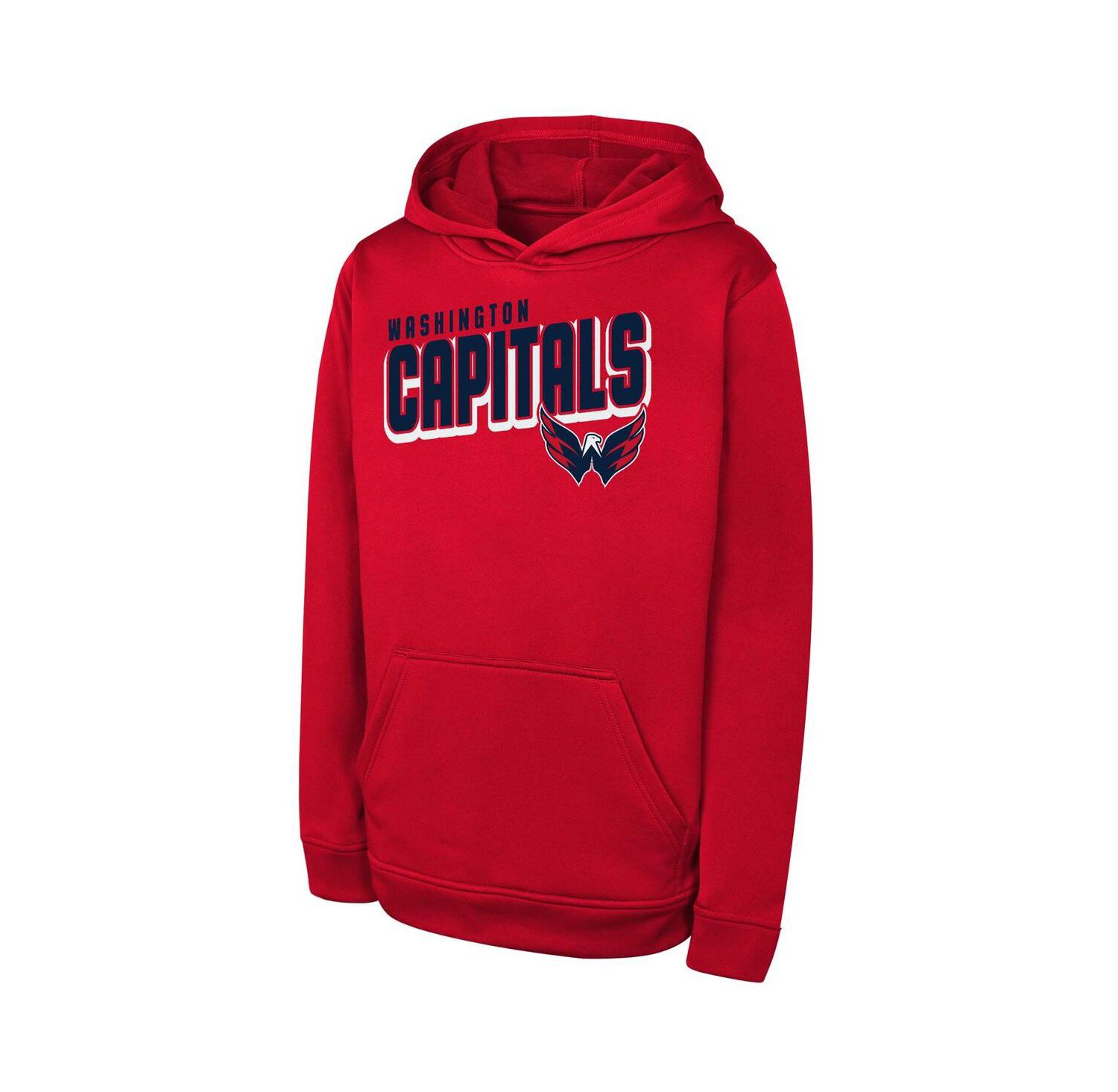 Big Boys and Girls Red Washington Capitals Cyber Punk Performance Hoodie