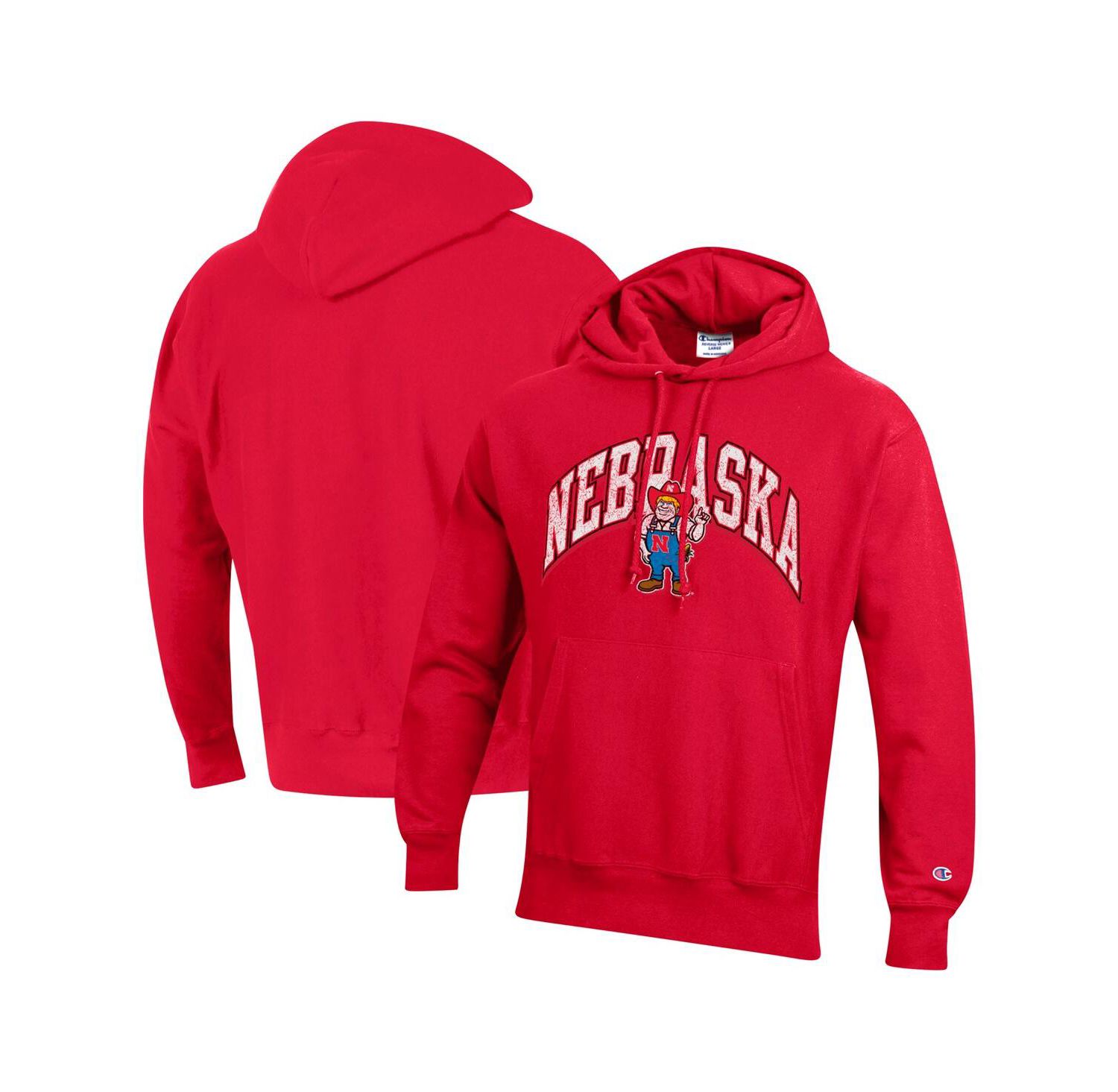 Men's Scarlet Nebraska Huskers Vault Late Night Reverse Weave Pullover Hoodie