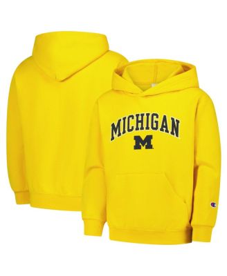 Champion - Big Boys and Girls Maize Michigan Wolverines Campus Pullover Hoodie