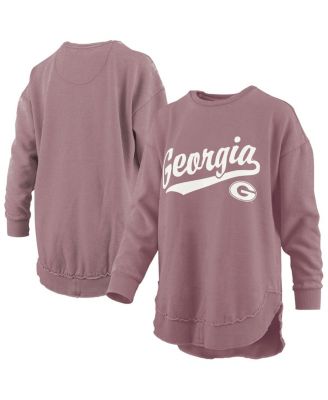 Pressbox - Women's Pink Georgia Bulldogs Poncho Fleece Pullover Sweatshirt