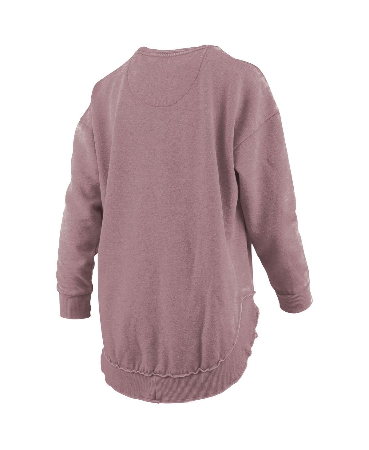 PRESSBOX WOMEN'S PINK GEORGIA BULLDOGS PONCHO FLEECE PULLOVER SWEATSHIRT 