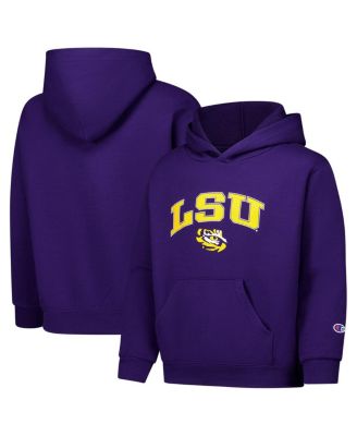 Champion - Big Boys and Girls Purple LSU Tigers Campus Pullover Hoodie