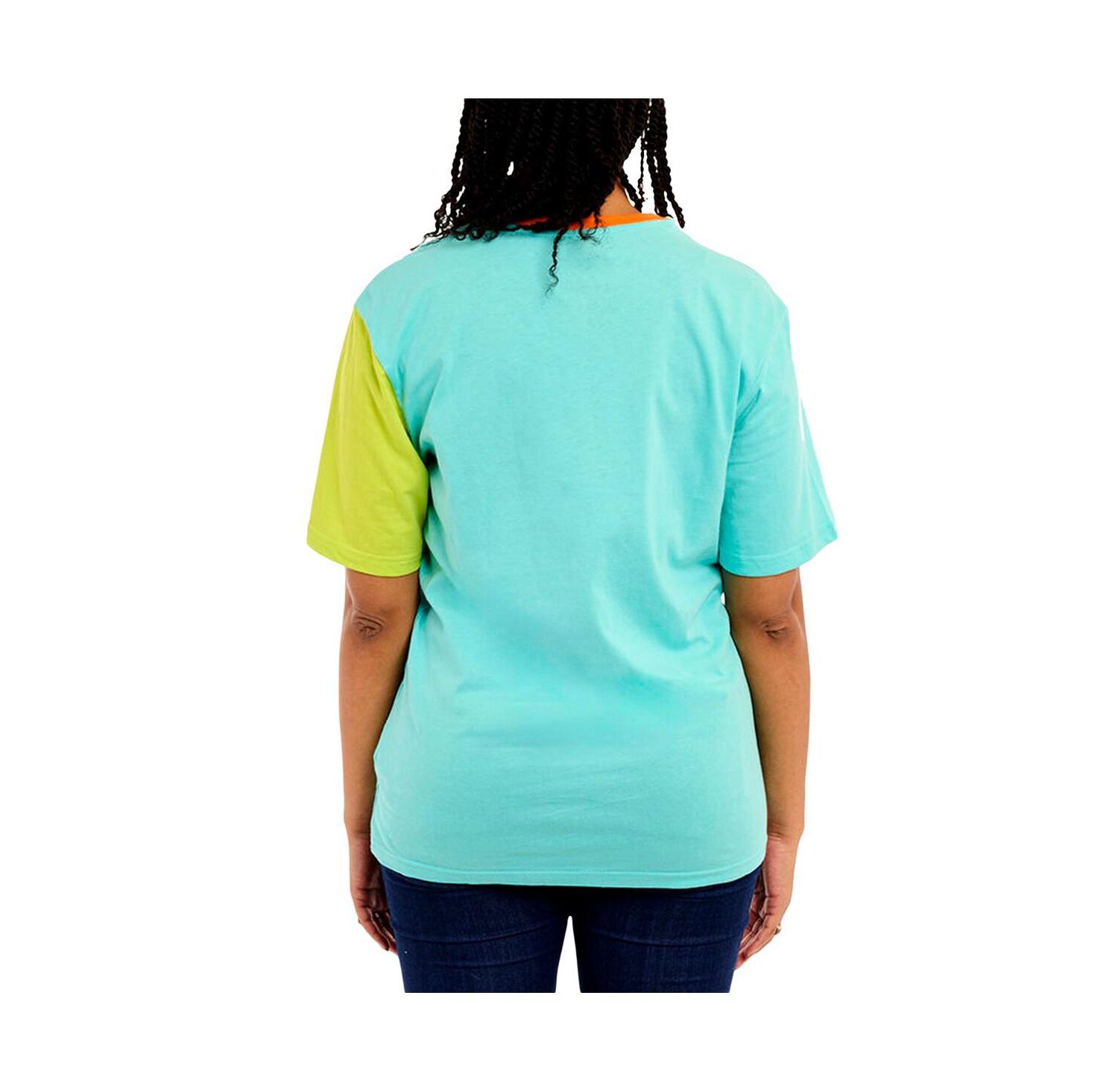 Men's and Women's Blue/Green Scooby-Doo Munchies Color Block T-Shirt
