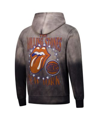 Men's and Women's Gray Rolling Stones x New York Knicks Collab Pullover Hoodie