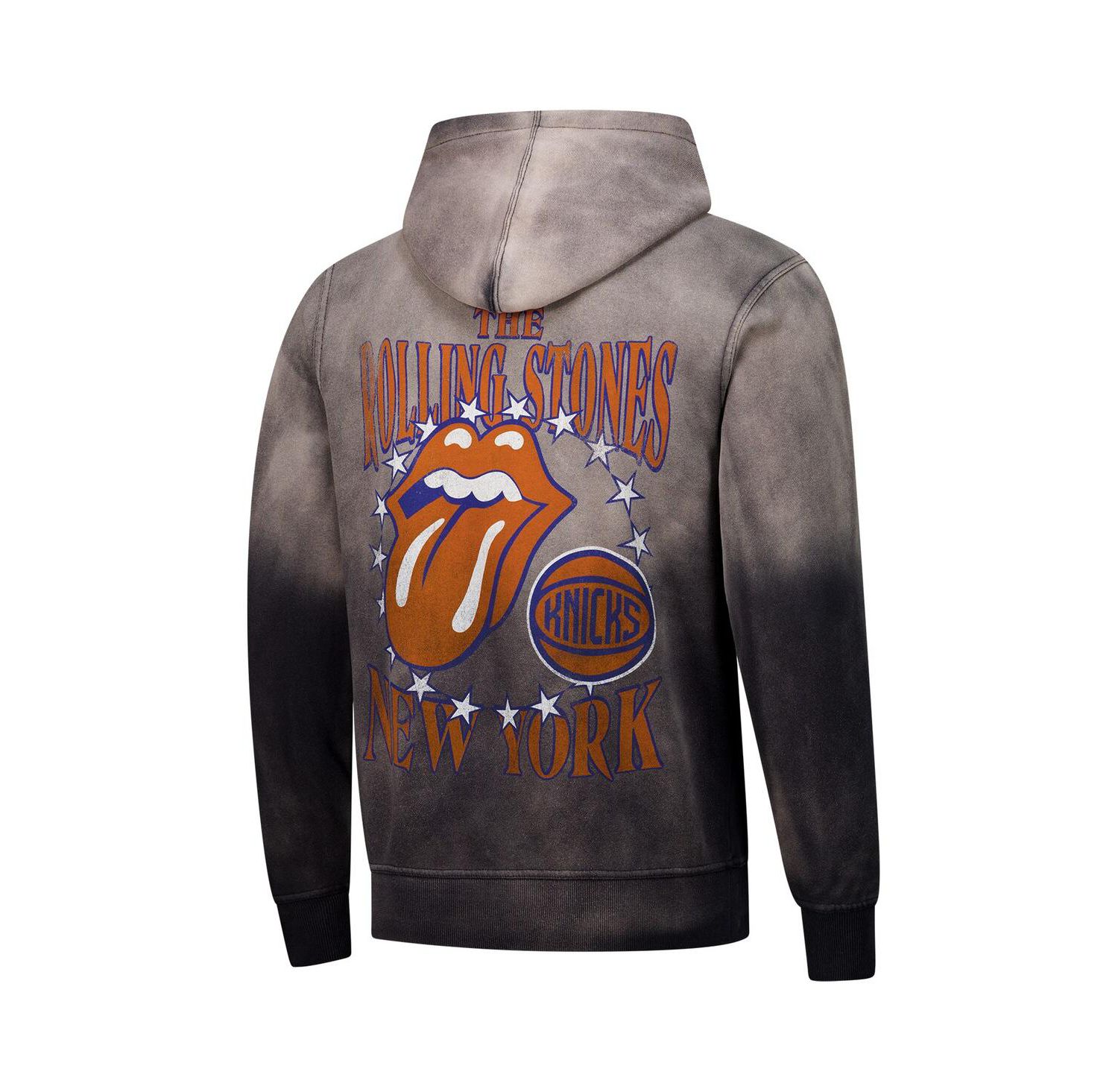 Men's and Women's Gray Rolling Stones x New York Knicks Collab Pullover Hoodie