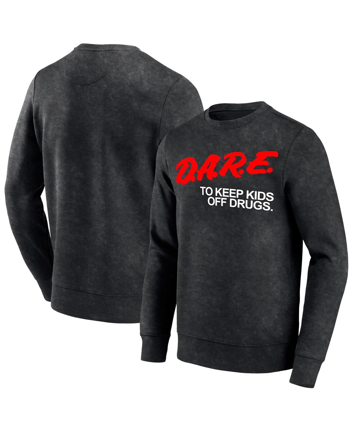 Men's Black D.a.r.e Logo Washed Pullover Sweatshirt - Black