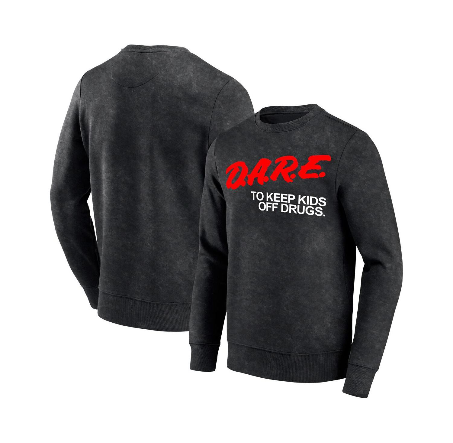 Men's Black D.A.R.E Logo Washed Pullover Sweatshirt