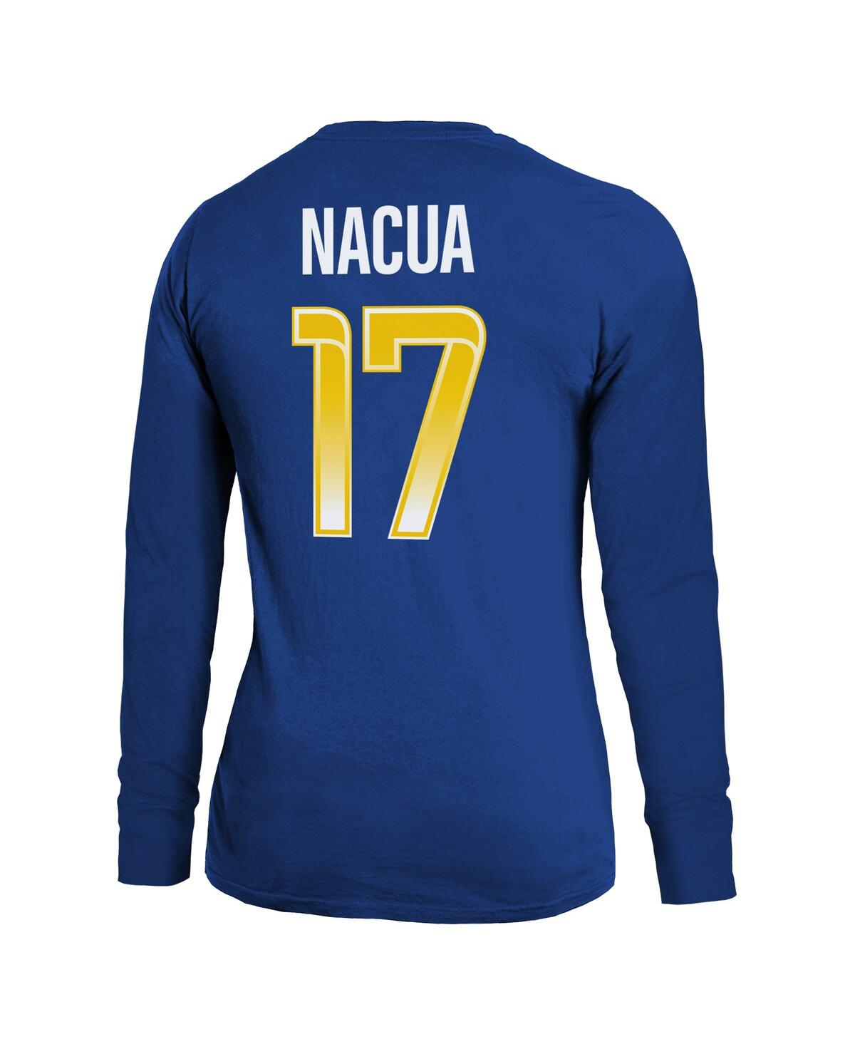 MAJESTIC WOMEN'S PUKA NACUA ROYAL LOS ANGELES RAMS PLAYER NAME NUMBER LONG SLEEVE T-SHIRT 