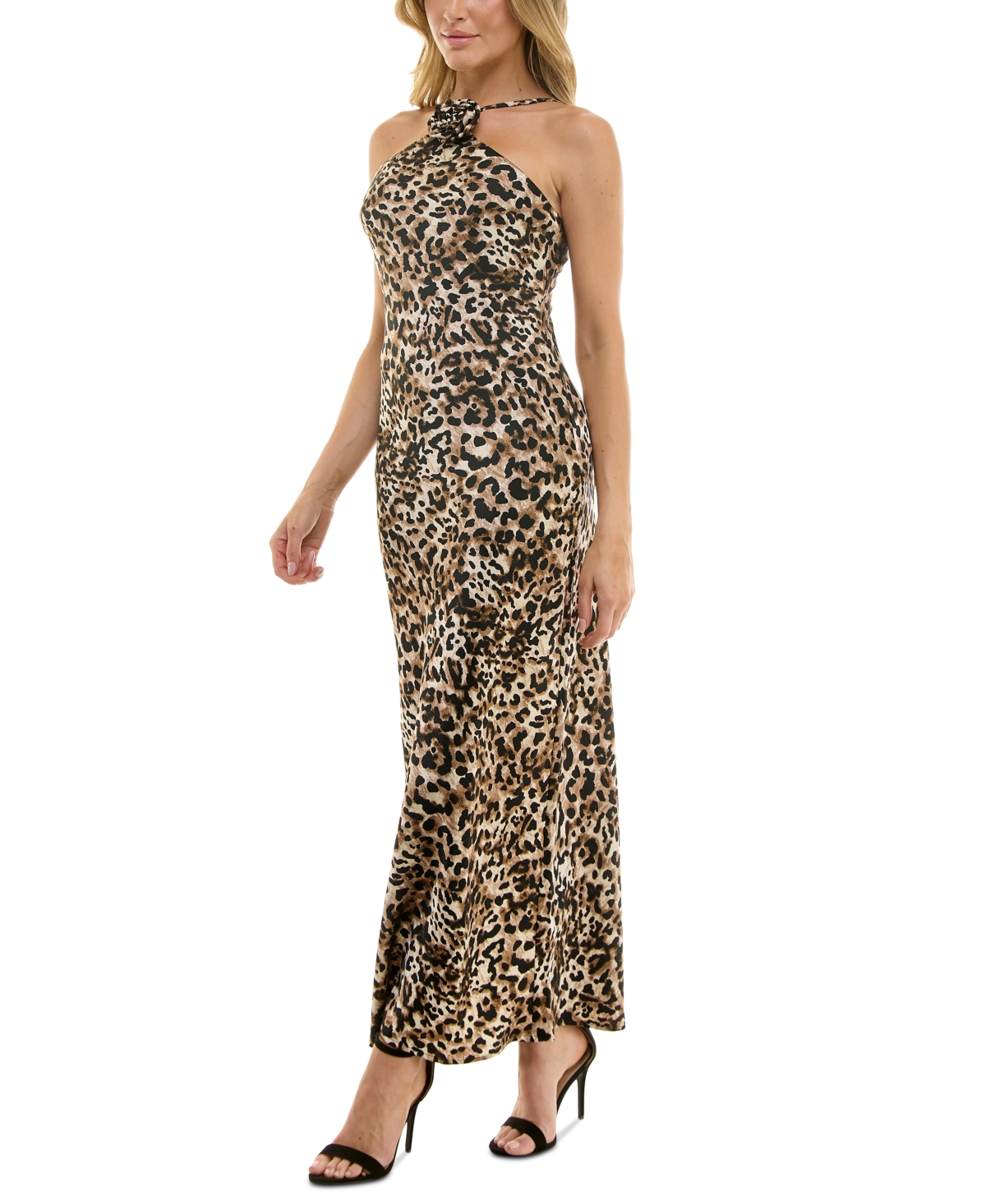 Bcx Juniors' Animal Print Halter Gown In Color 1