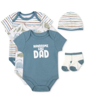 Baby Essentials - Baby Boys 5-Pc. Handsome Bodysuits, Hat, & Socks Set