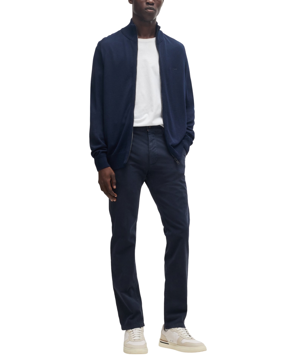 Hugo Boss Boss By  Men's Slim-fit Comfort-stretch Chinos In Dark Blue