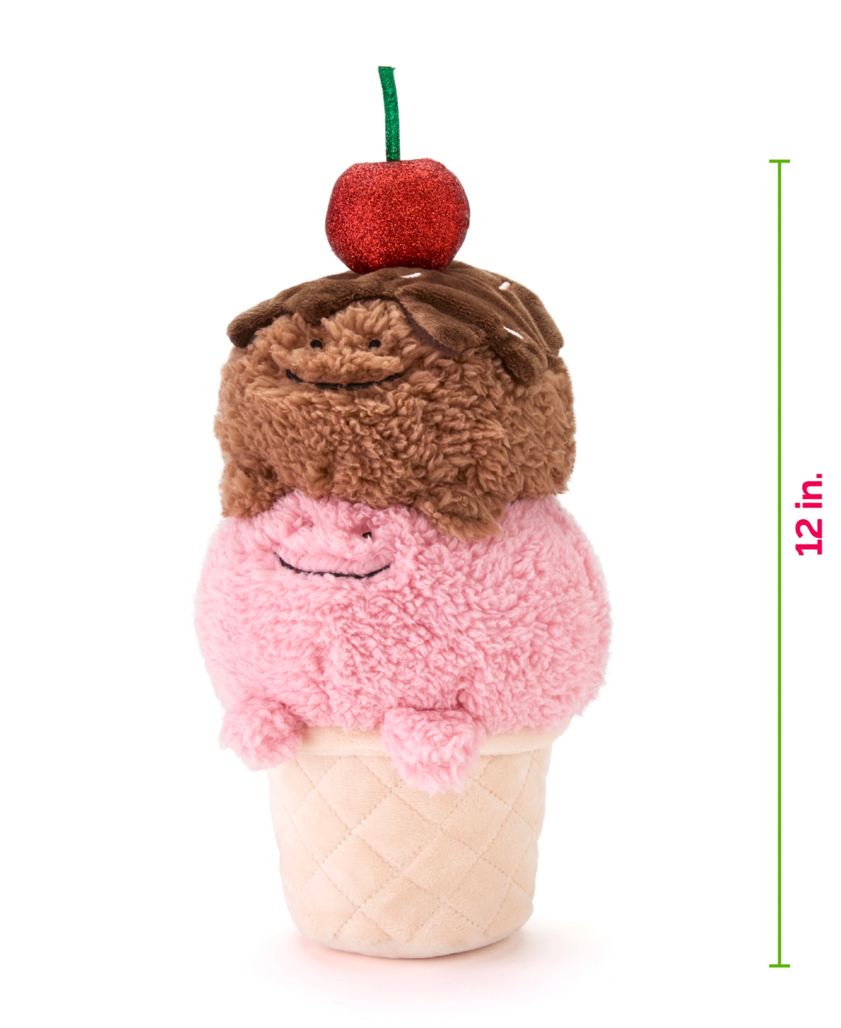 Geoffrey's Toy Box Dessert Ice Cream Cone Plush Toy In Pink,brown