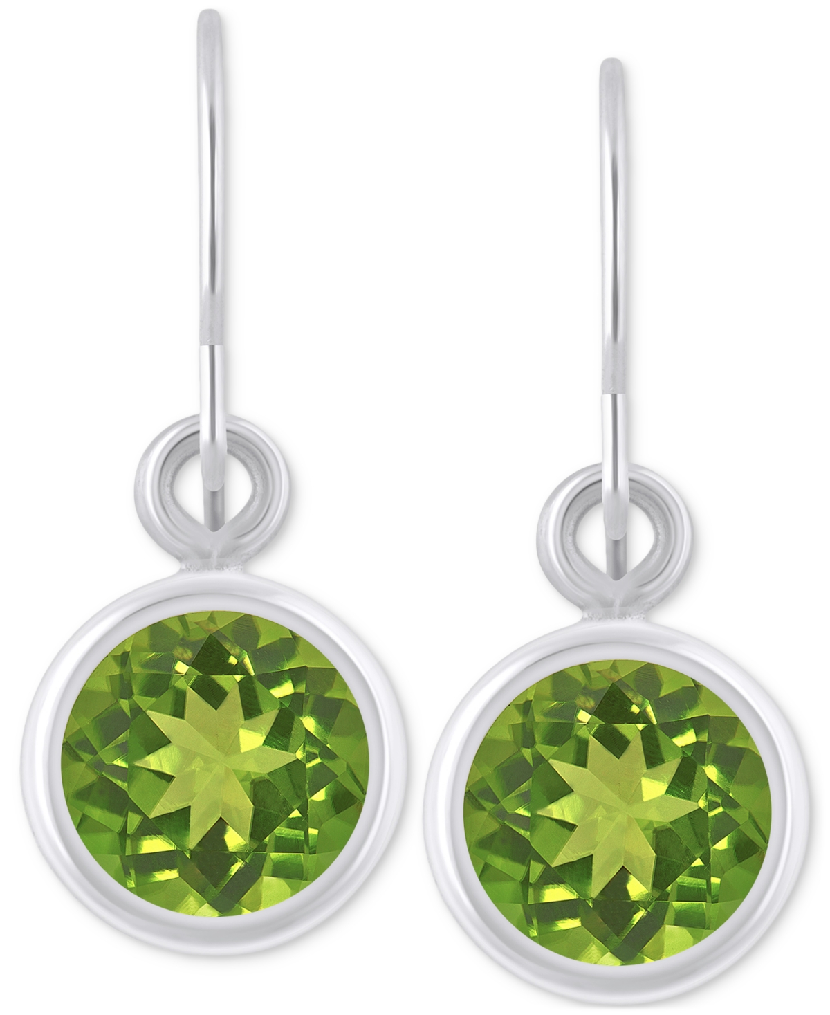 Macy's Created Sapphire Oval Stud Earrings (1-1/2 Ct. T.w.) In 10k Yellow Gold (also In Additional Gemstone In Peridot,white Gold