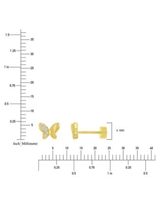 Cubic Zirconia Butterfly Stud Earrings (1/10 ct. t.w.) in 14k Gold-Plated Sterling Silver
