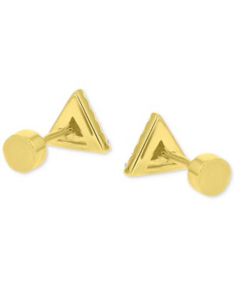 Cubic Zirconia Triangle Stud Earrings (1/4 ct. t.w.) in 14k Gold-Plated Sterling Silver