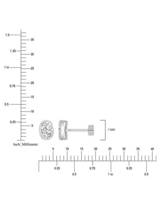 Cubic Zirconia Oval Stud Earrings (1-3/8 ct. t.w.) in 14k Gold-Plated Sterling Silver
