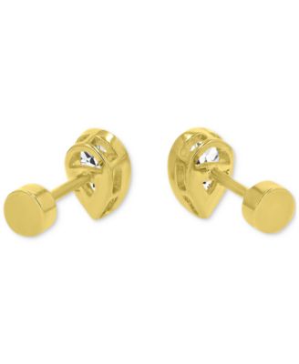 Cubic Zirconia Tear-Shape Stud Earrings (1-1/3 ct. t.w.) in 14k Gold-Plated Sterling Silver