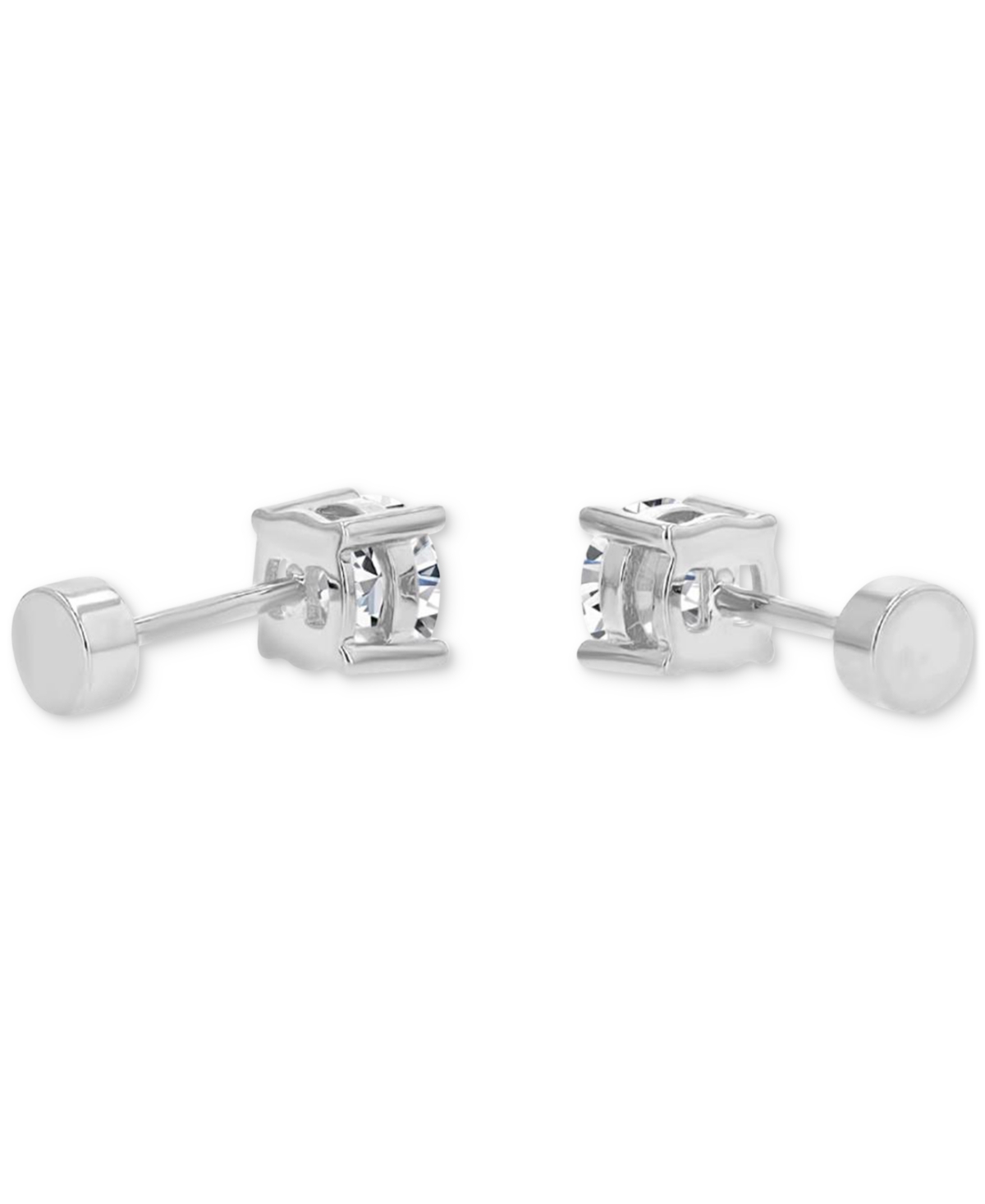 Macy's Cubic Zirconia Stud Earrings (1-1/2 Ct. T.w.) In 14k Gold-plated Sterling Silver In Silver