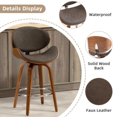 Bar Stools Set of 4, 28 Inches Modern Counter Height Bar Stools with High Back Metal Legs, Upholstered Tall Barstools for Kitchen Island, Cafe, Pub