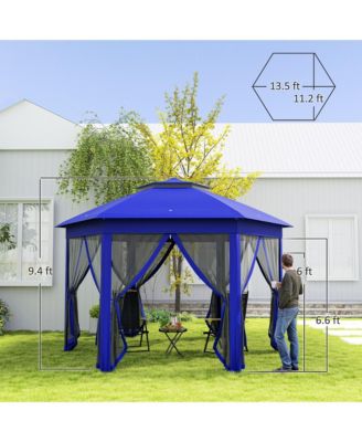 13' x 13' Pop Up Gazebo with 6 Zippe Mesh Netting,