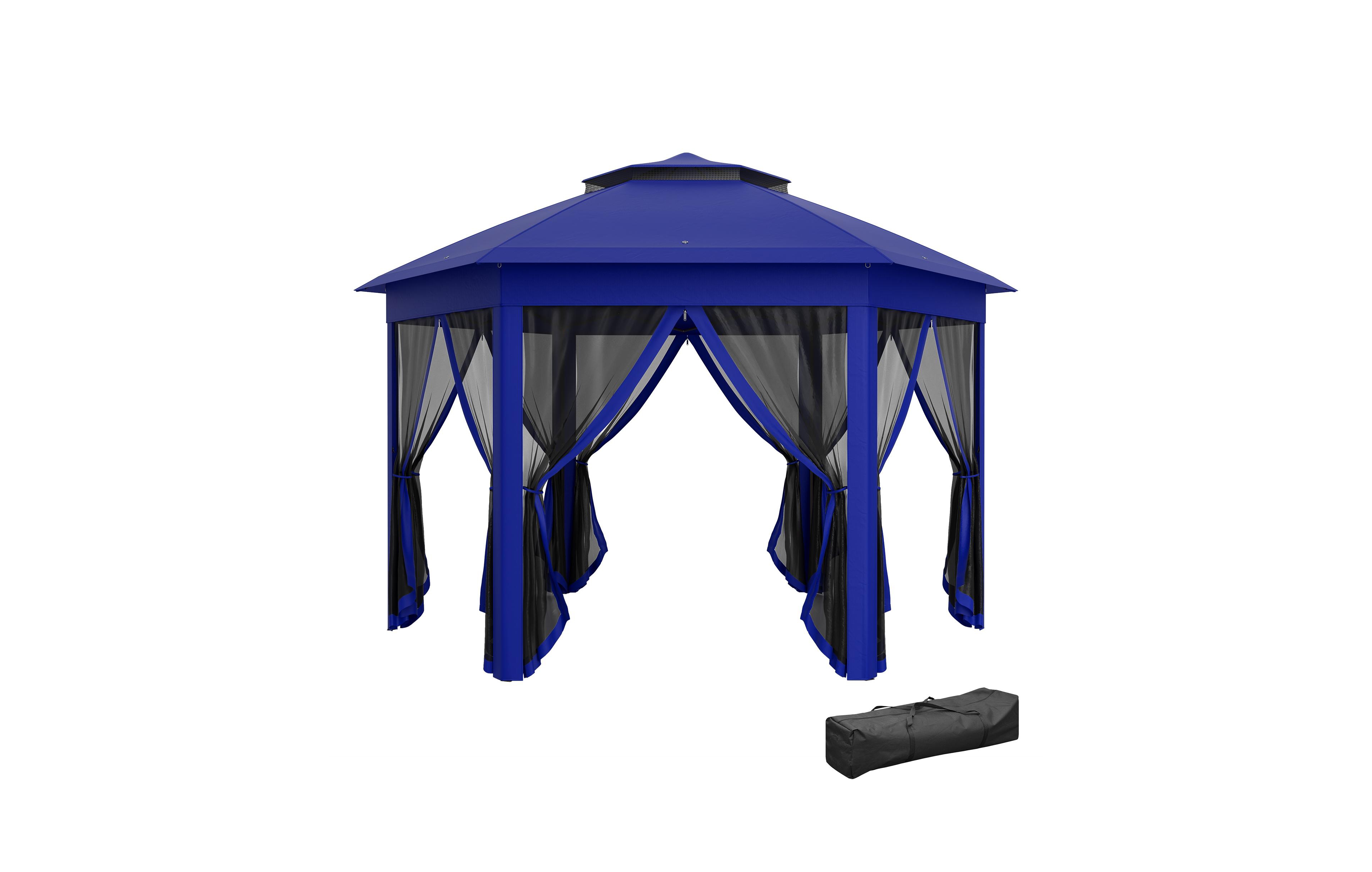 Outsunny 13' x 13' Pop Up Gazebo with 6 Zippe Mesh Netting