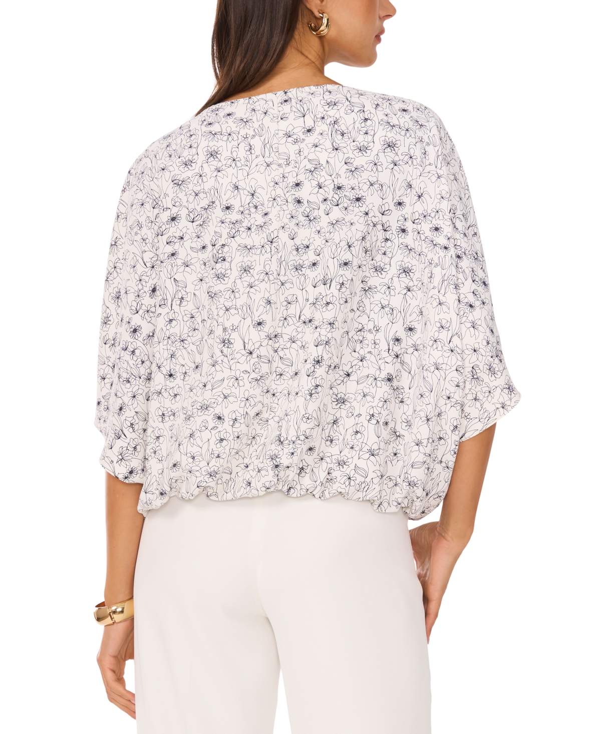 VINCE CAMUTO WOMEN'S BOAT-NECK 3/4-RAGLAN-SLEEVE TOP 
