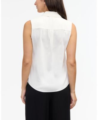 Women's Sleeveless Shirt with Bead Detail