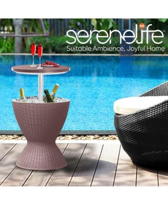 Cool Bar Outdoor Patio Furniture With 7.5-Gallon Cooler, Gray