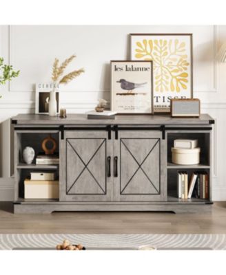 TV Stand for 65 Inch TV, Entertainment Center with Storage and Sliding Barn Doors