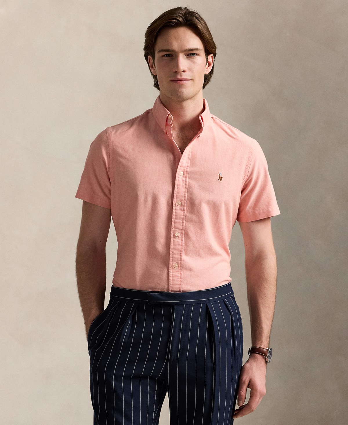 Мужские Polo Ralph Lauren Men's Classic-Fit Short-Sleeve Oxford Shirt — фото 1