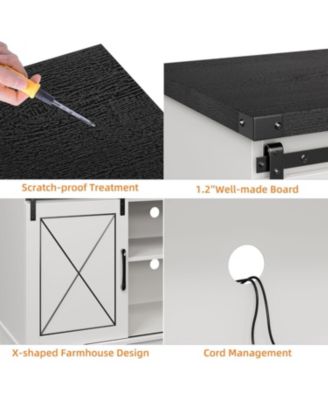 TV Stand for 65 Inch TV, Entertainment Center with Storage and Sliding Barn Doors