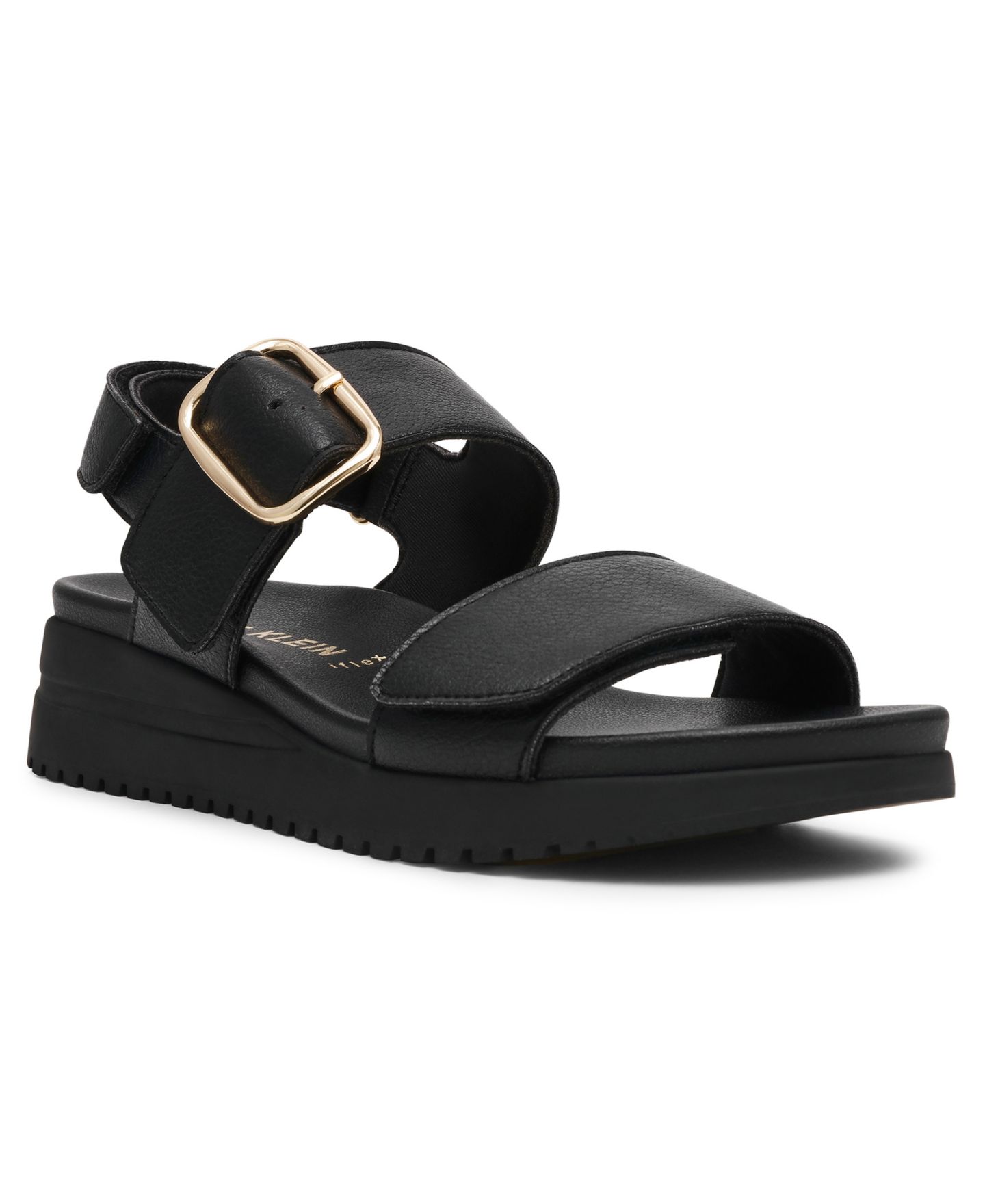 Женские сандалии Anne Klein Evanti Buckle Double Strap Sporty, цвет: Чёрный — фото 1
