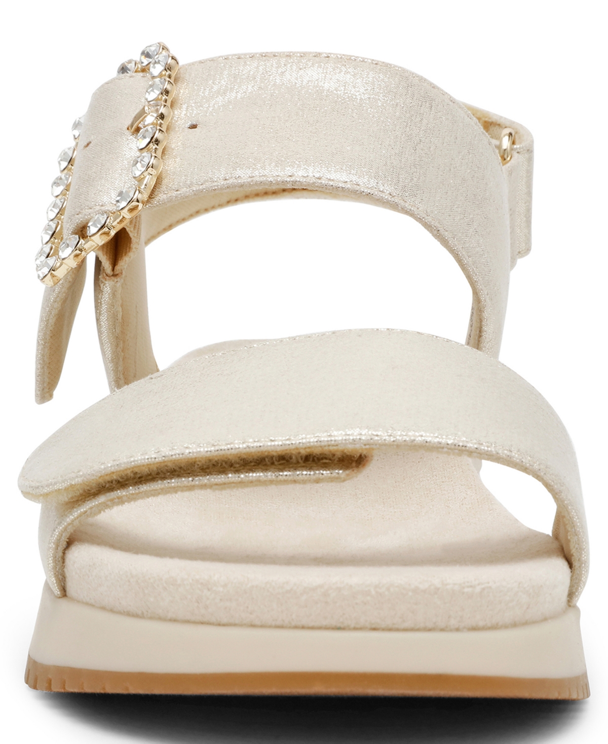 Anne Klein Women's Evanti Buckle Double Strap Sporty Sandals In Light Gold