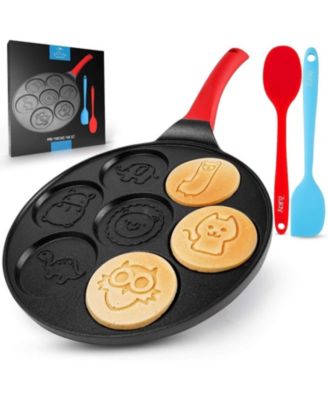 Pancake Pan - 7 Animal Face Designs and Two Bonus Spatulas