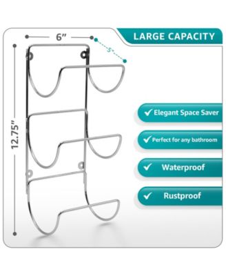 Set of 4 Wall-Mount Towel Rack - Great for Organizing Rolled Bath Towels, Washcloths, Linens (Holds 12