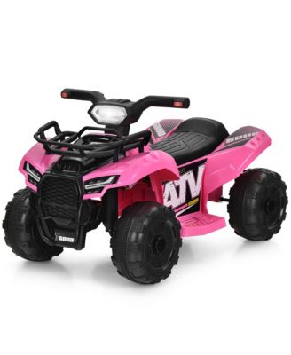 6V 4 Wheels ATV Quad Ride On Car Kids Ride-On Toy w/ Music Horn LED Light Pink