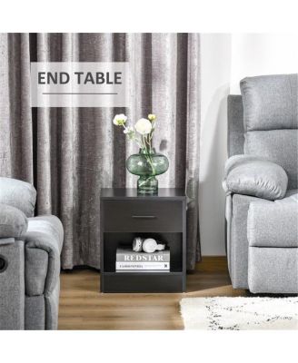 Bedside Table with Open Storage – Stylish Small End Table for Living Room, Bedroom or Apartment Use