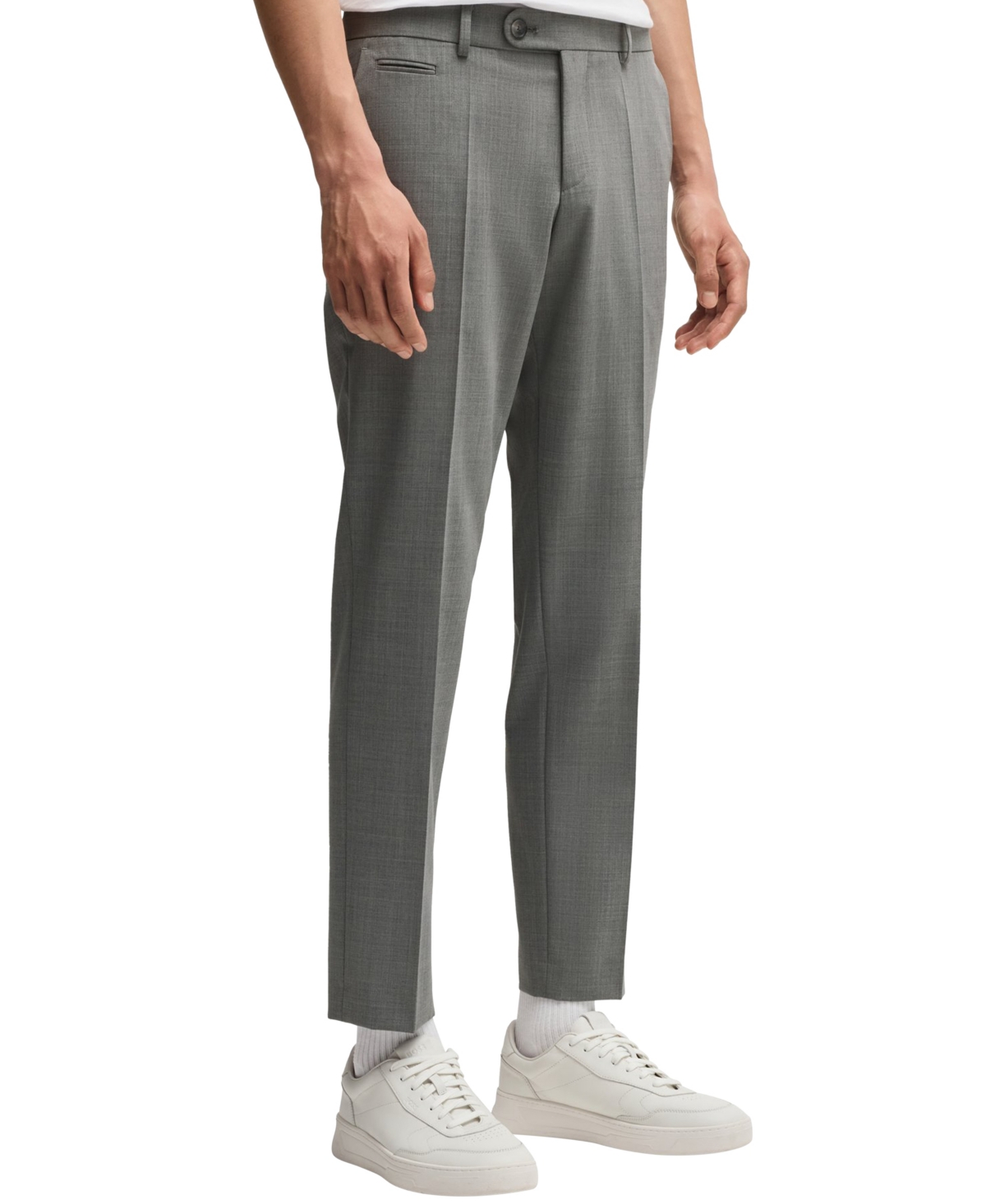 Hugo Boss Boss By  Men's Slim-fit Super-stretch Trousers In Dark Gray