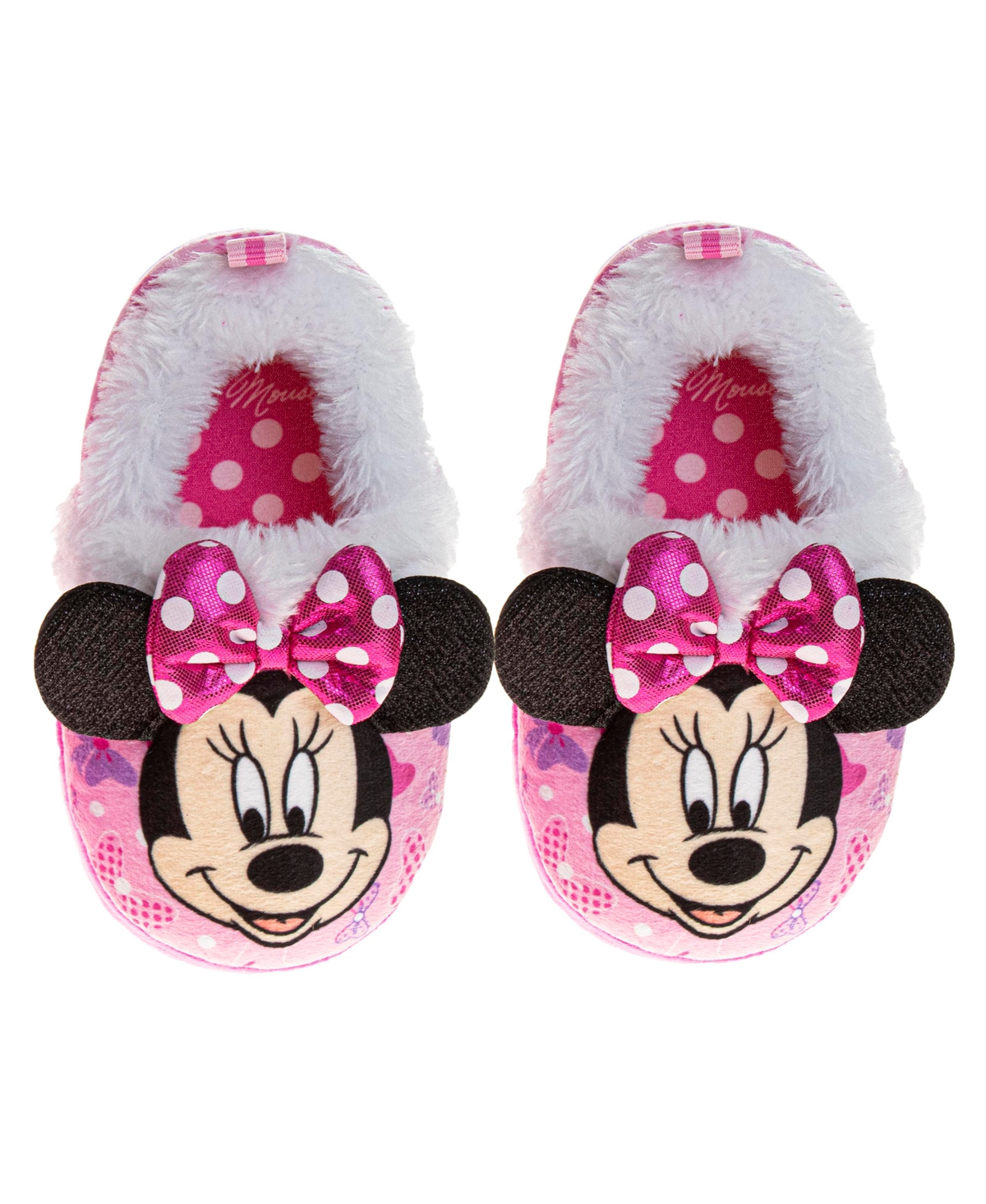 Disney Toddler And Little Girls Minnie Mouse Dual Sizes Slippers In Pink