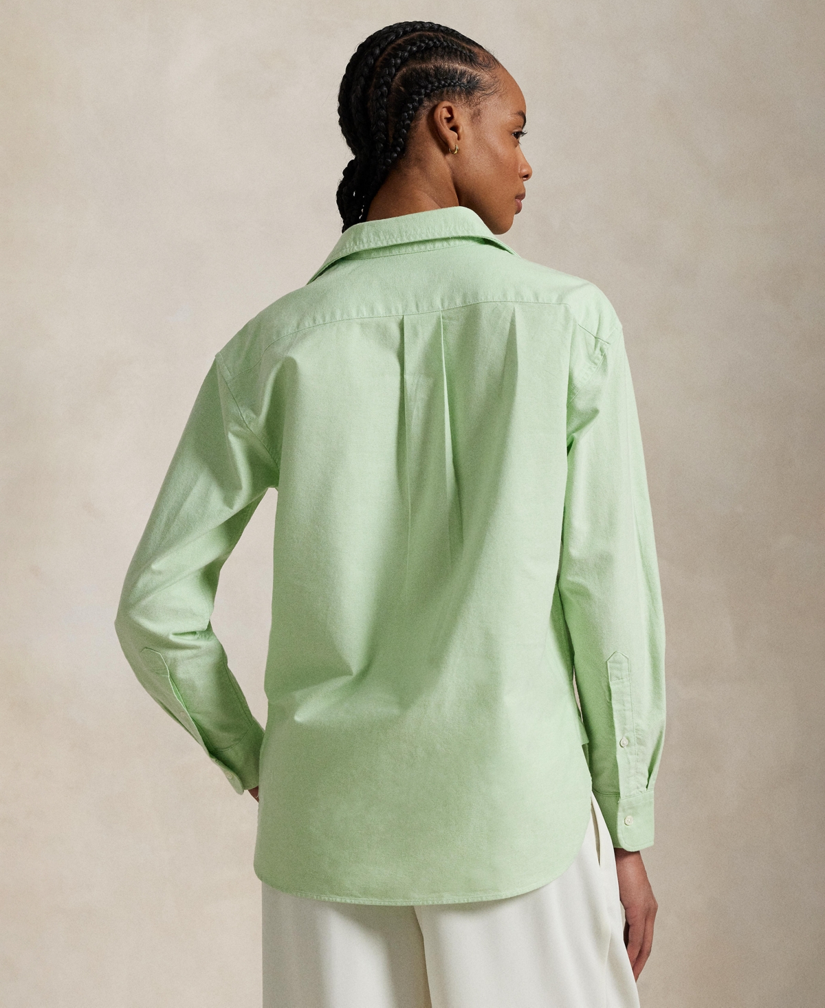 Polo Ralph Lauren Embroidered-logo Regular-fit Cotton Shirt In Lime Drop