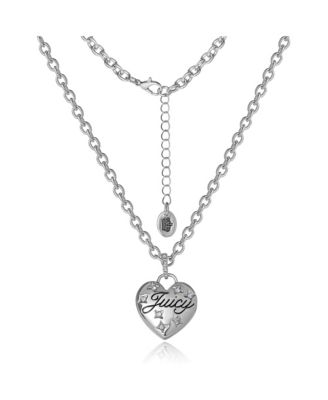 Silver-Tone Heart Pendant Necklace