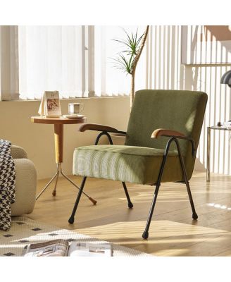 Modern Accent Chair High Back, Living Room Chairs with Metal Legs and Soft Padded