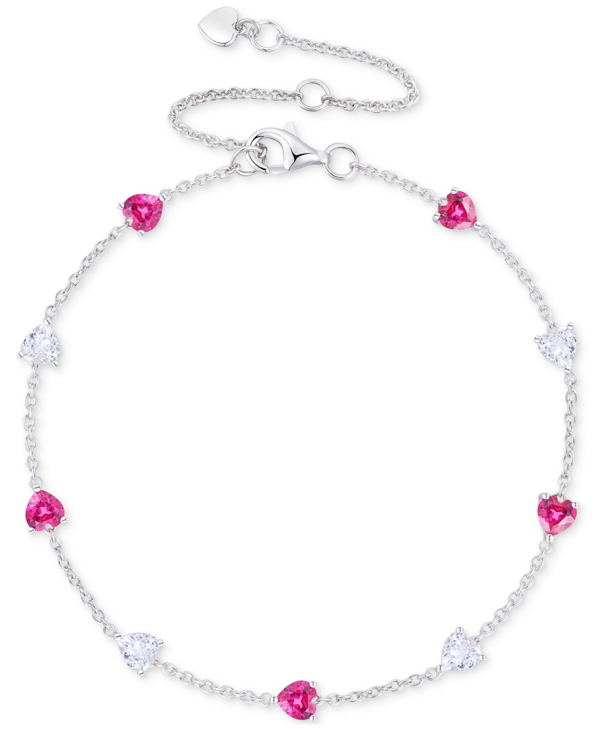 Macy's Lab Created Ruby (5-1/2 Ct. T.w.) & White Sapphire (5-1/2 Ct. T.w.) Heart Necklace, Bracelet & Earri In Ruby