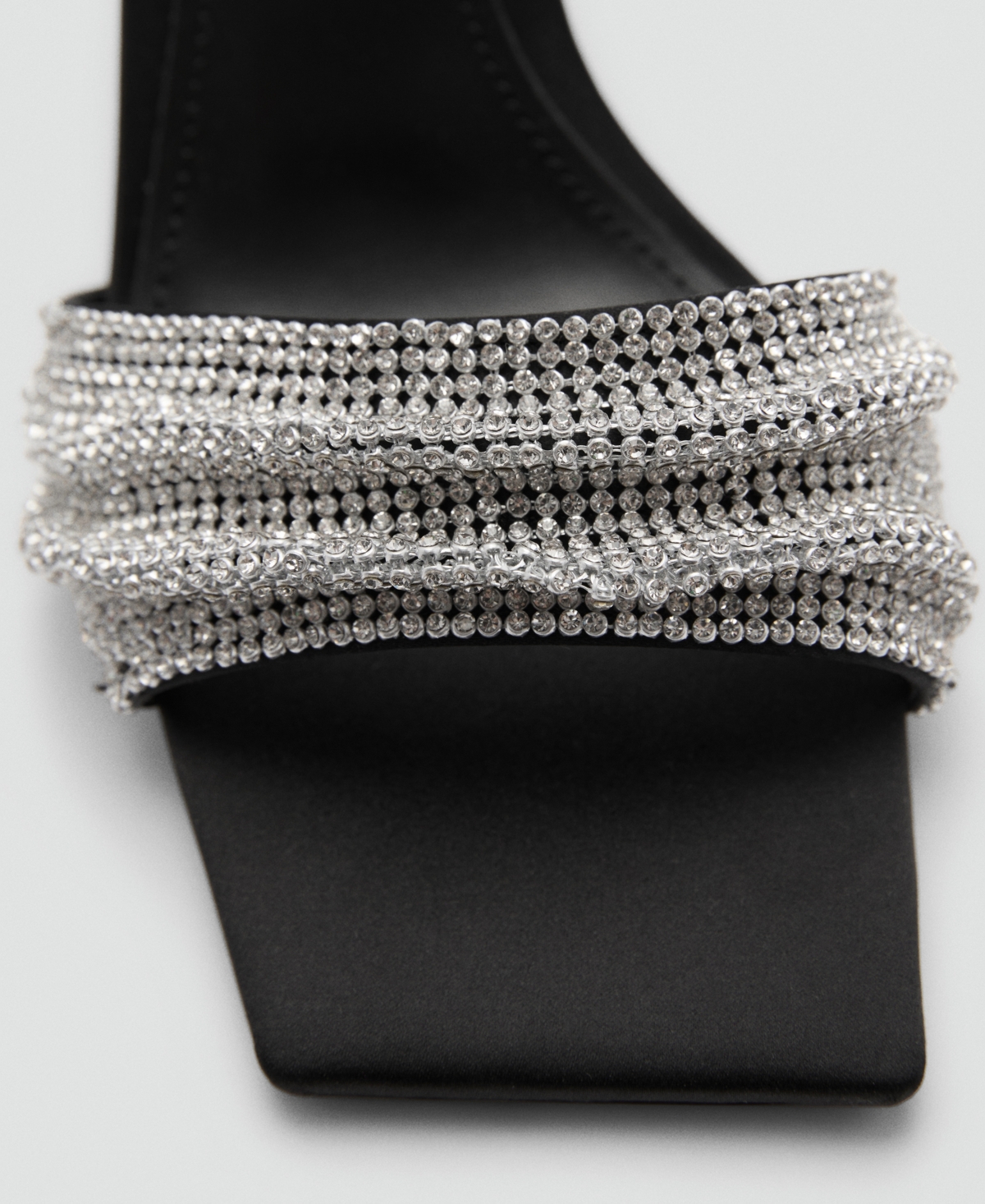Shop Mango Women's Strass Strap Heeled Sandals In Black