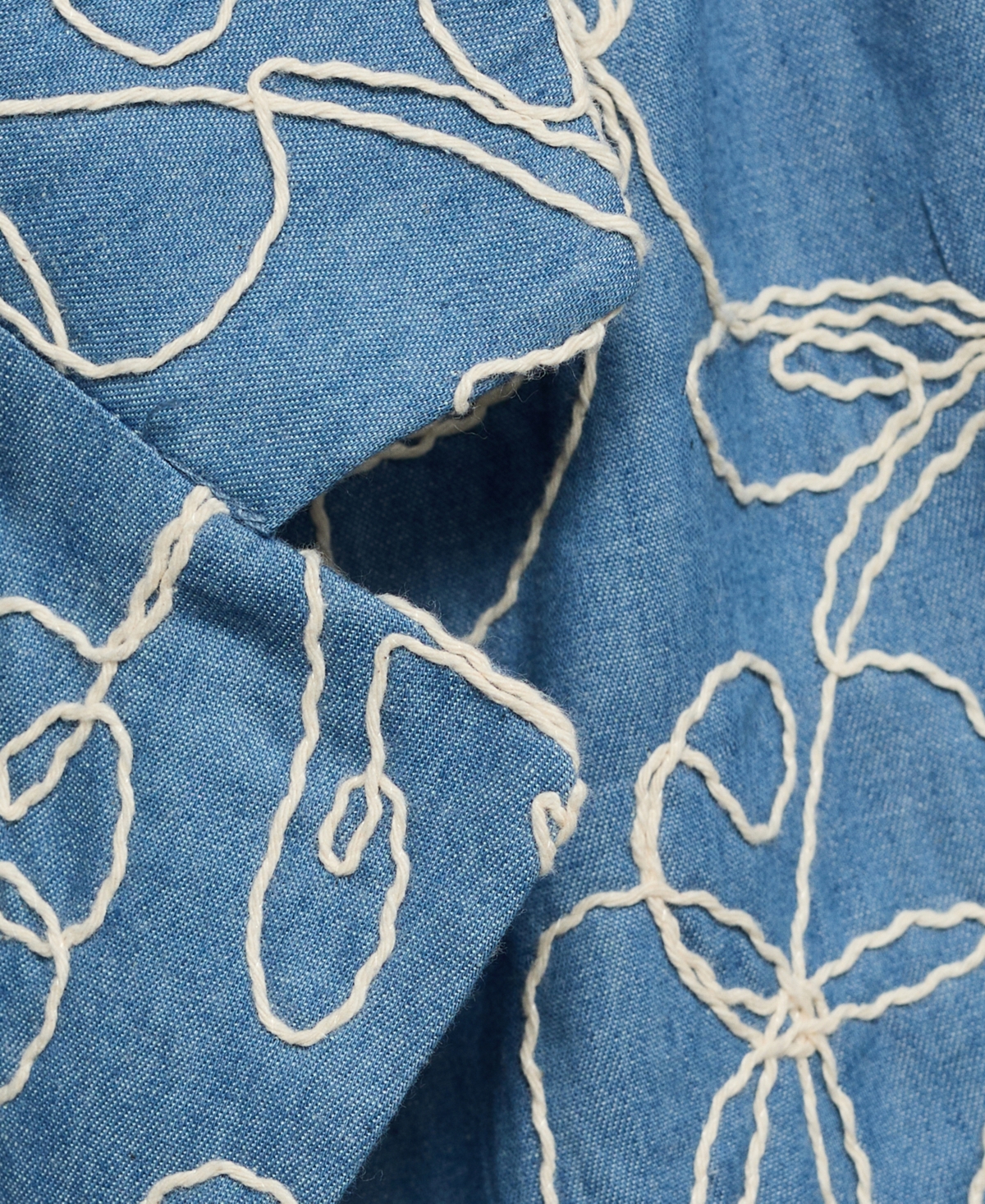 MANGO WOMEN'S EMBROIDERED DETAIL DENIM OVERALLS 