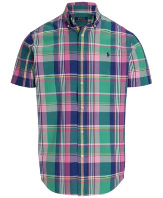 Men's Classic-Fit Yarn-Dyed Plaid Cotton Oxford Button-Down Shirt