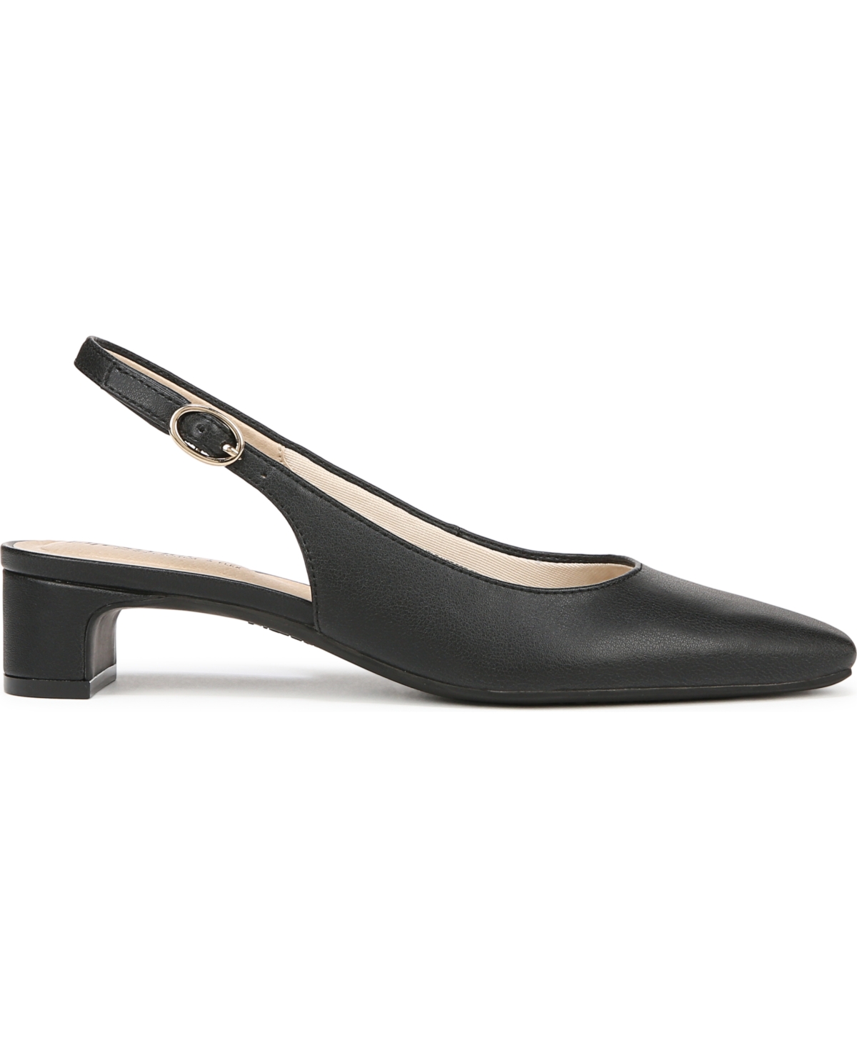 Lifestride Women's Lorena Pointed Toe Slingback Pumps In Black Faux Leather