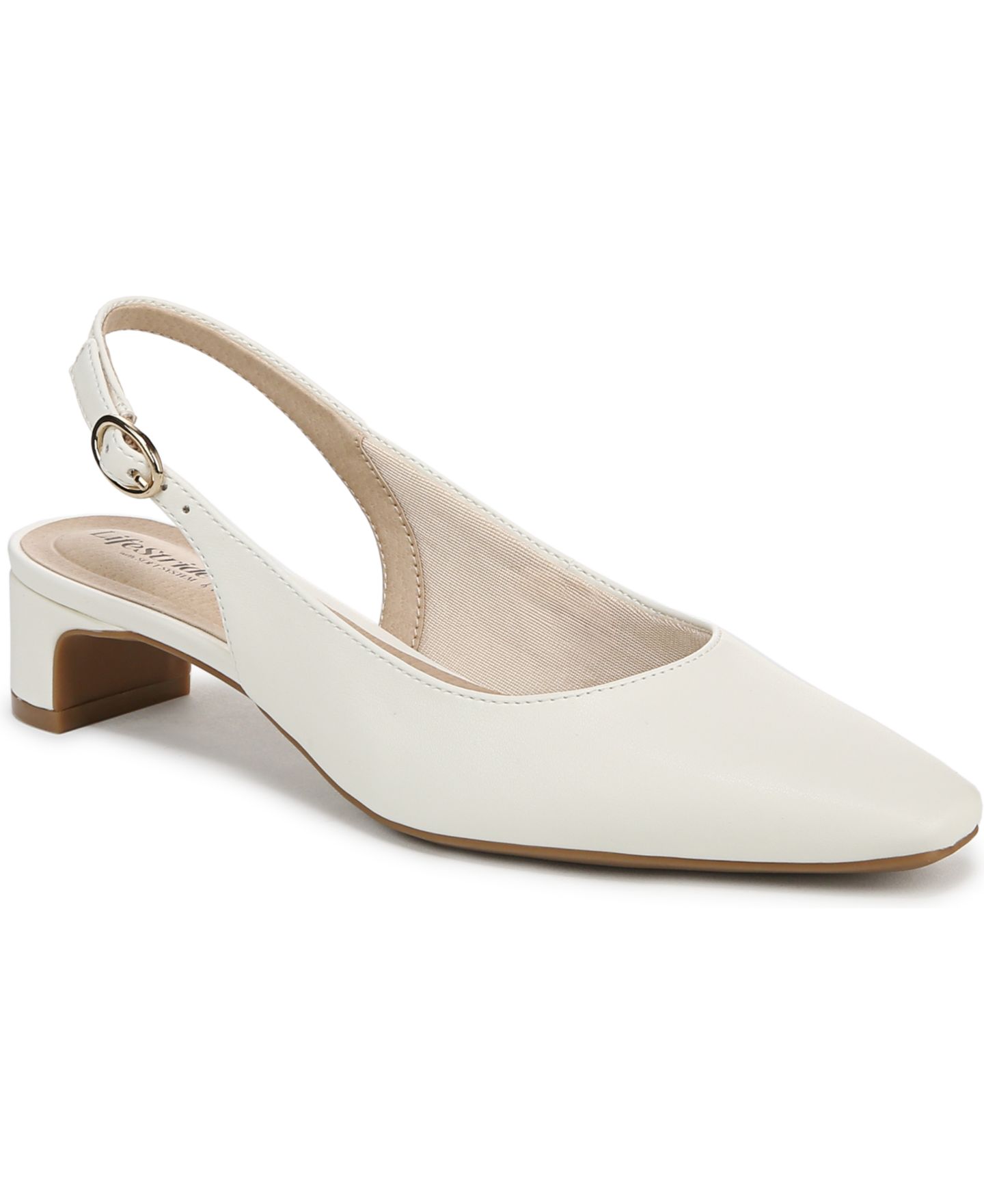 Женские туфли LifeStride Lorena Pointed Toe Slingback Pumps, цвет: Яркий белый — фото 1