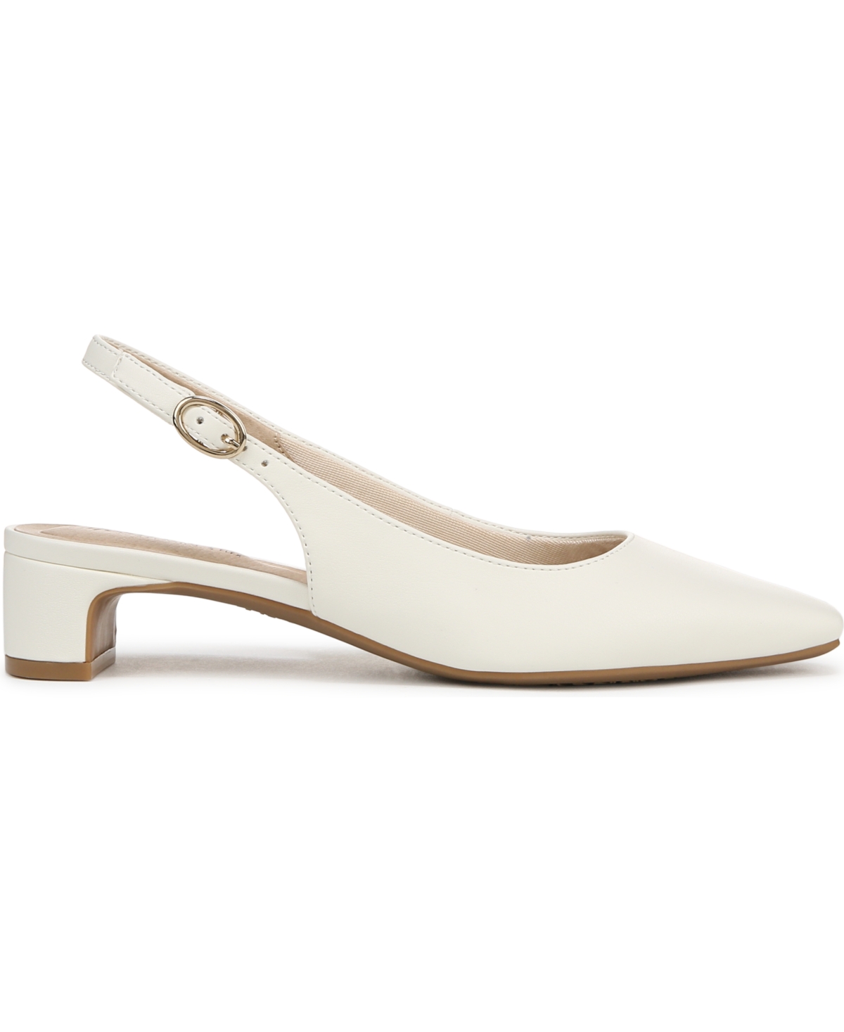 Lifestride Women's Lorena Pointed Toe Slingback Pumps In Bright White Faux Leather