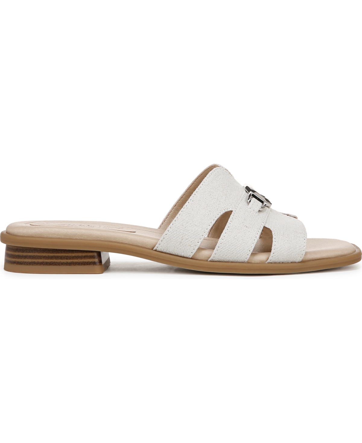 Lifestride Women's Royalty Bit Square Open Toe Slide Sandals In Natural Fabric